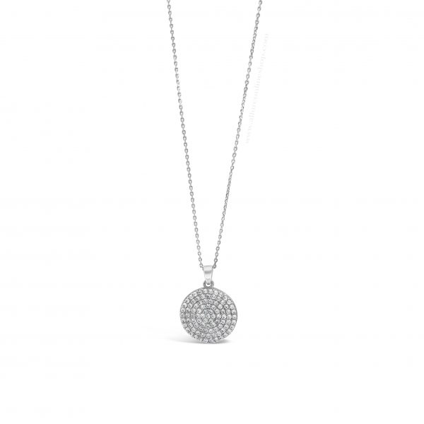 Absolute Kids Collection HCP202 Silver Pave Disc Pendant And Chain - Image 3