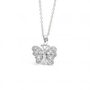 Absolute Kids Collection HCP208 Silver Butterfly Pendant And Chain