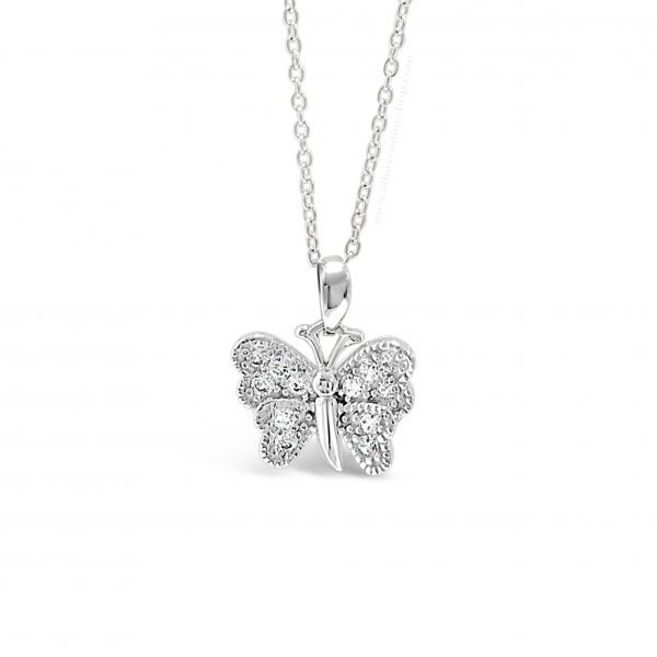 Absolute Kids Collection HCP208 Silver Butterfly Pendant And Chain