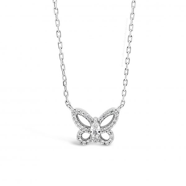 Absolute Kids Collection HCP219 Silver Butterfly Pendant And Chain