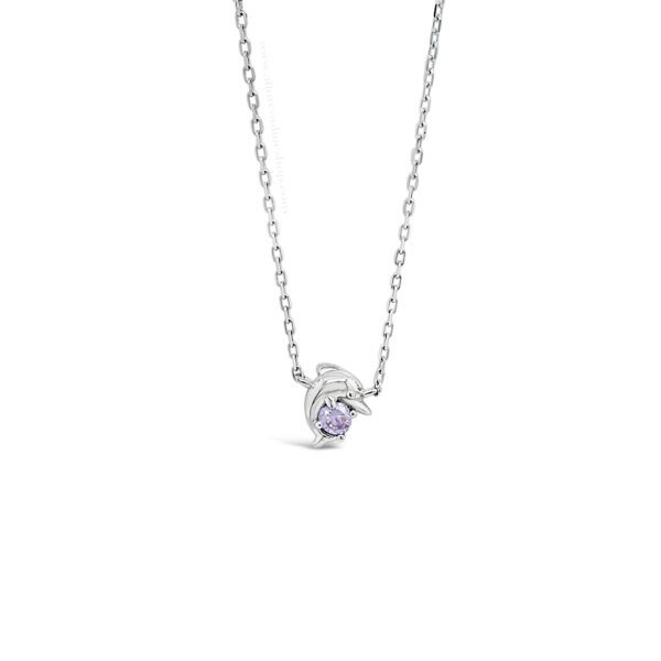 Absolute Kids Collection Silver & Amethyst Little Dolphin Pendant And Chain HCP230AM