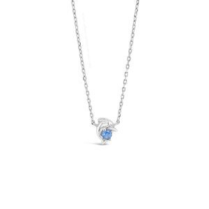 Absolute Kids Collection Silver & Aquamarine Little Dolphin Pendant And Chain HCP230AQ