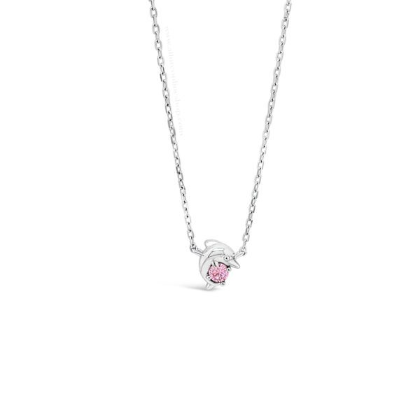 Absolute Kids Collection Silver & Pink Little Dolphin Pendant And Chain HCP230PK
