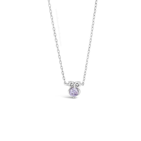 Absolute Kids Collection HCP231AM Silver & Amethyst Little Owl Pendant And Chain