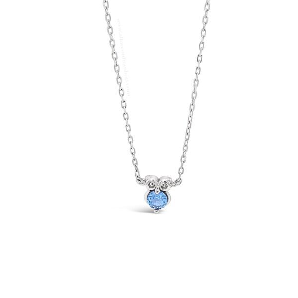 Absolute Kids Collection Silver & Aquamarine Little Owl Pendant And Chain HCP231AQ