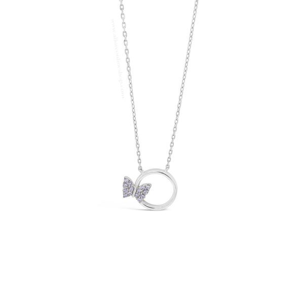 Absolute Kids Collection Silver Ring with Amethyst Butterfly Pendant And Chain HCP232AM