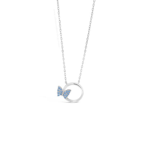 Absolute Kids Collection Silver Ring with Aquamarine Butterfly Pendant And Chain HCP232AQ