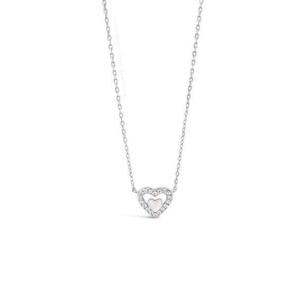 Absolute Kids Collection Silver Heart & Crystal Stones Necklace HCP233