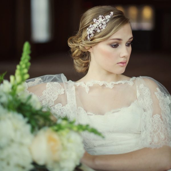 WEDDING HEADBAND WITH PEARLS & CRYSTALS