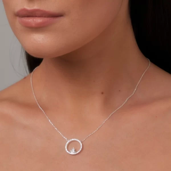 HEART & CIRCLE ROSE GOLD NECKLACE - Image 3