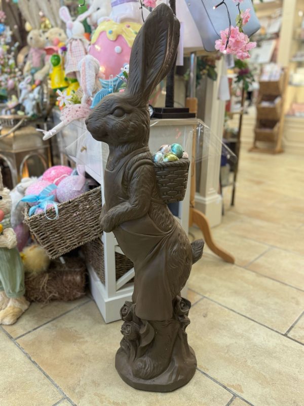 Faux Chocolate Rabbit with Eggs Large