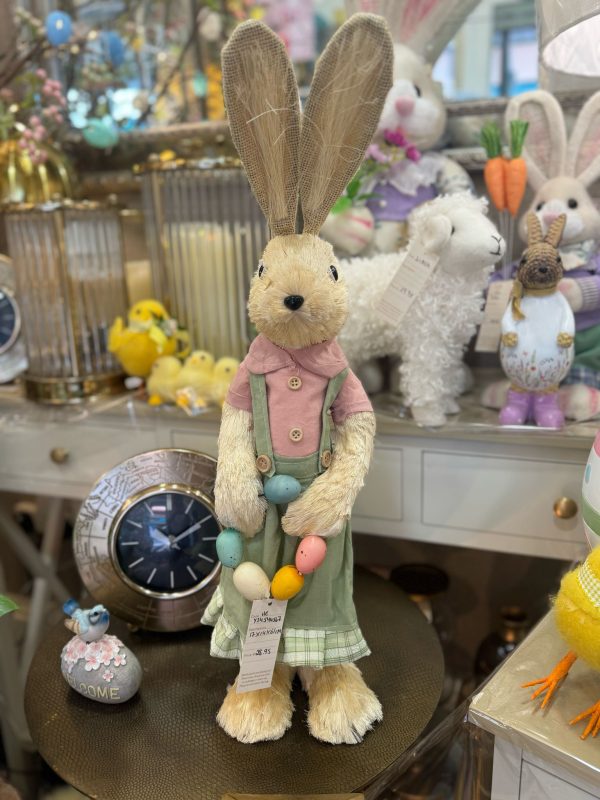 Easter Bunny Girl with Egg Wreath Large