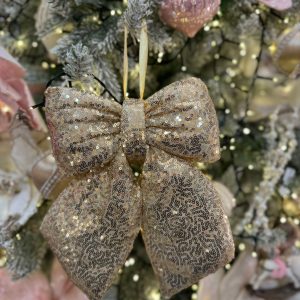 Luxurious Gold Sequin Bow Medium