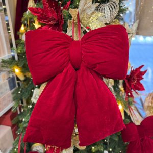 Luxurious Red Velvet Bow Large