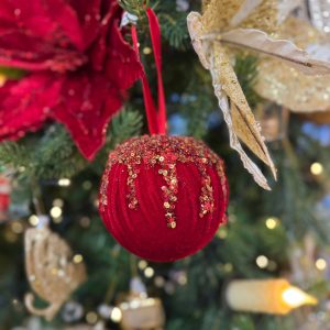 Luxurious Red Velvet Sequin Bauble
