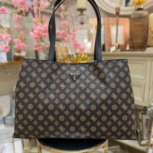 GUESS Wilder 4G Peony Logo Shopper Brown Logo