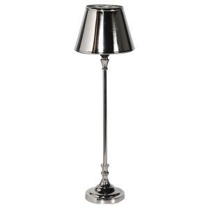 Slim Nickel Table Lamp with Metal Shade 64 cm