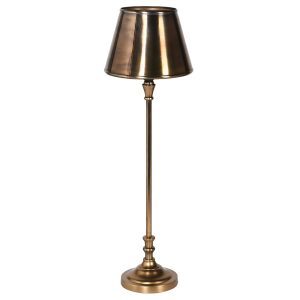 Slim Antique Brass Table Lamp with Metal Shade 64 cm