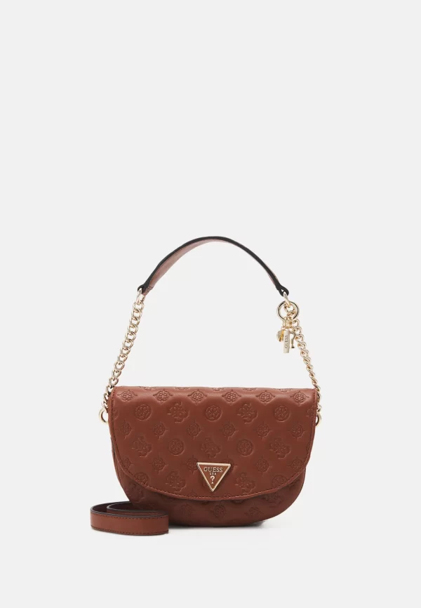 GUESS La Femme Debossed-logo Flap Shoulder Bag Cognac - Image 5