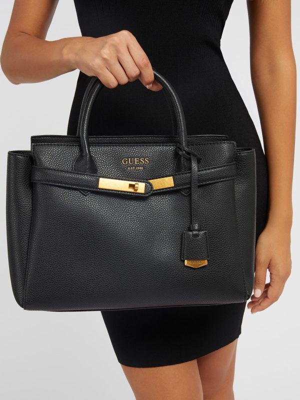 GUESS Enisa High Society Satchel Black