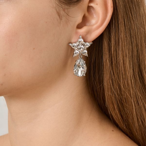 HYDRA Clear Crystals Earrings Silver - Image 2