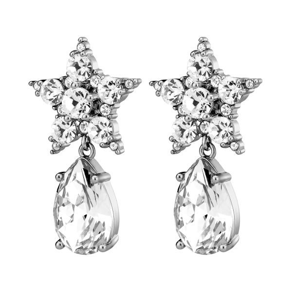 HYDRA Clear Crystals Earrings Silver