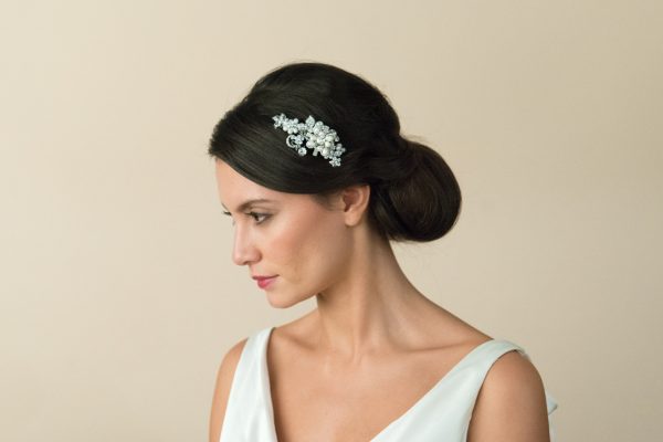 Harmony Clear Swarovski Crystal & Freshwater Pearl Comb - Image 2