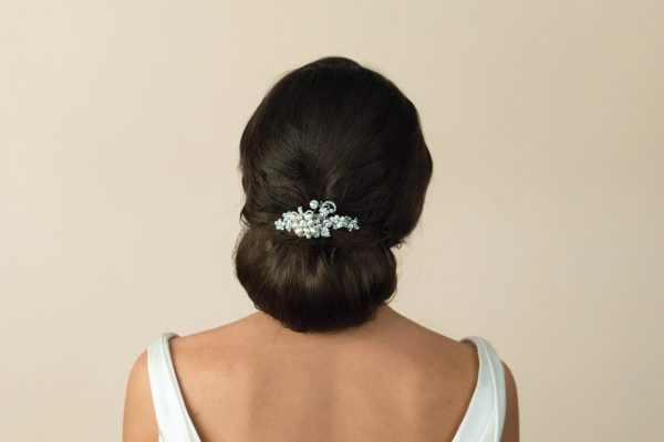 Harmony Clear Swarovski Crystal & Freshwater Pearl Comb - Image 3