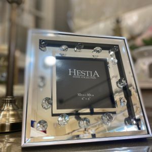 Mirror & Crystal Bead Photo Frame 10 cm x 10 cm (4" x 4")