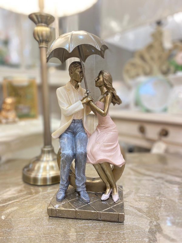 Rainy Day Collection Resin Figurine - Couple Sitting 26cm