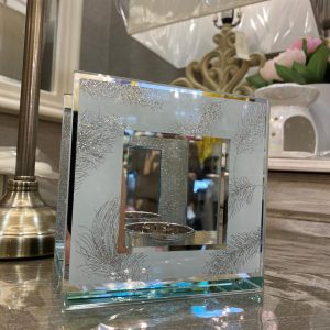 Silver Feathers Tealight Holder