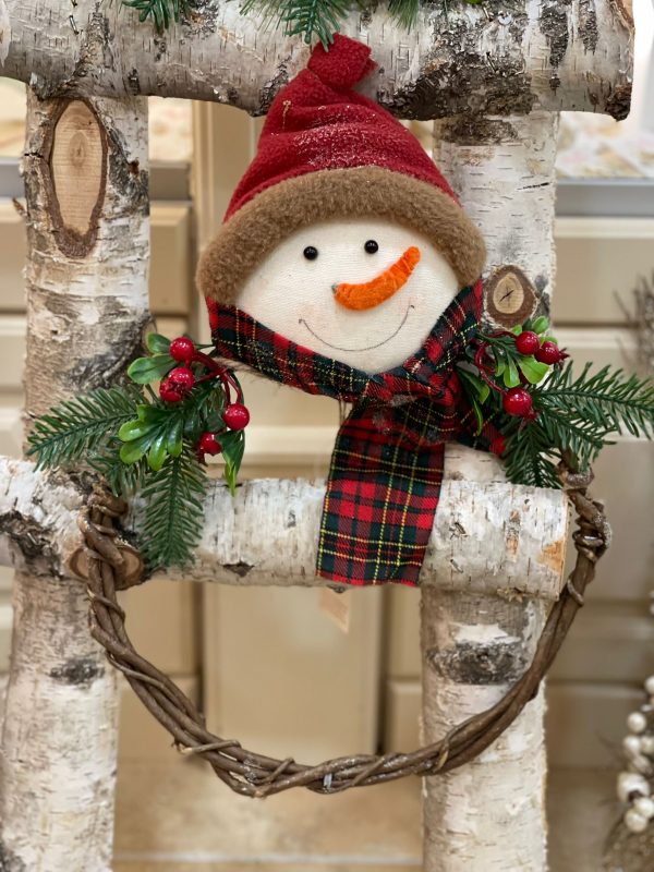 Snow - Snowman Folk Wreath With Drop