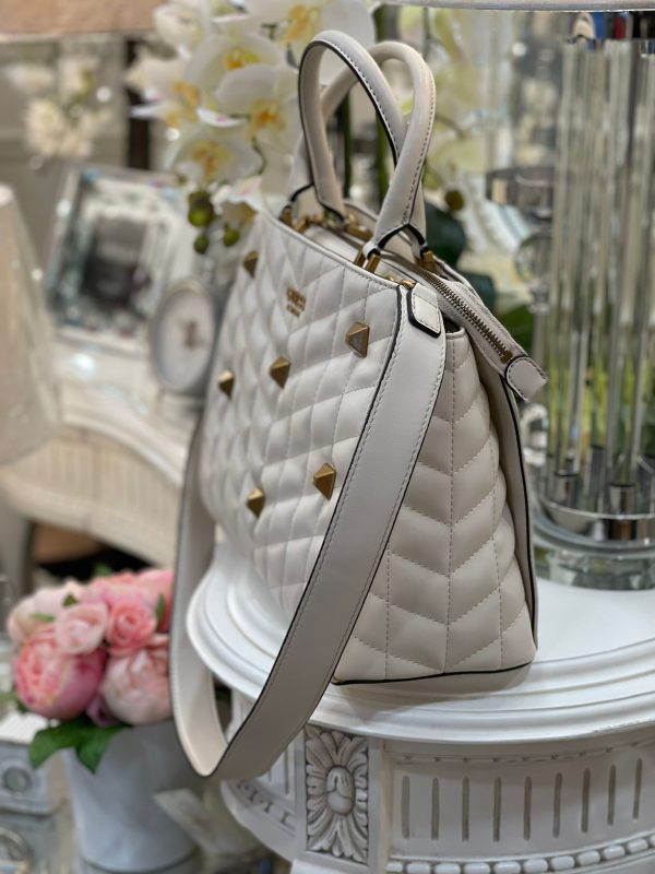 GUESS Brera Triple Compartment Satchel Stone - Image 2