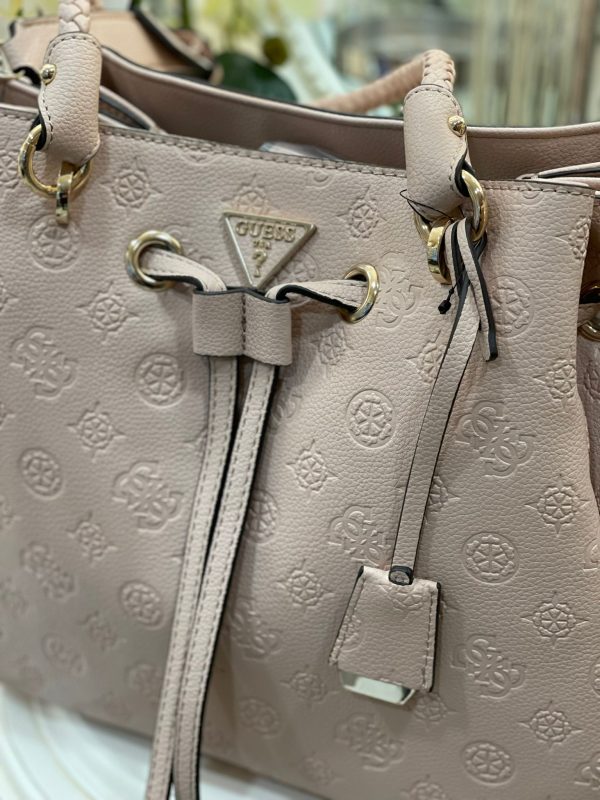GUESS Helaina Large Drawstring Bucket Almond - Image 5