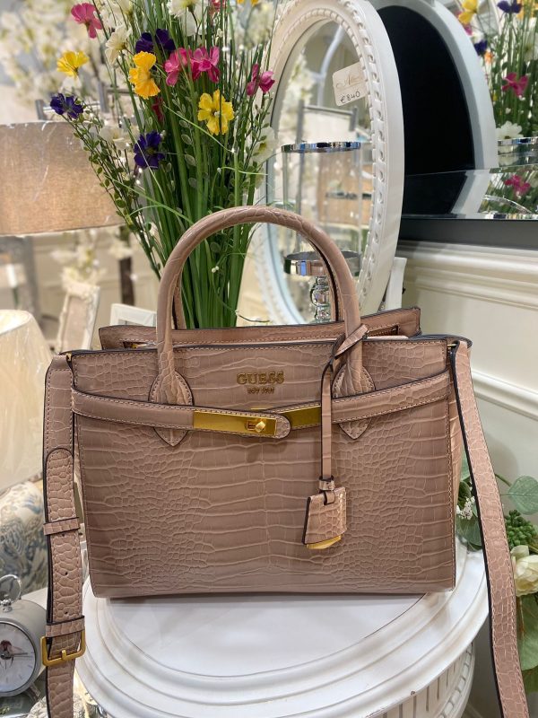 GUESS Enisa High Society Satchel Camel