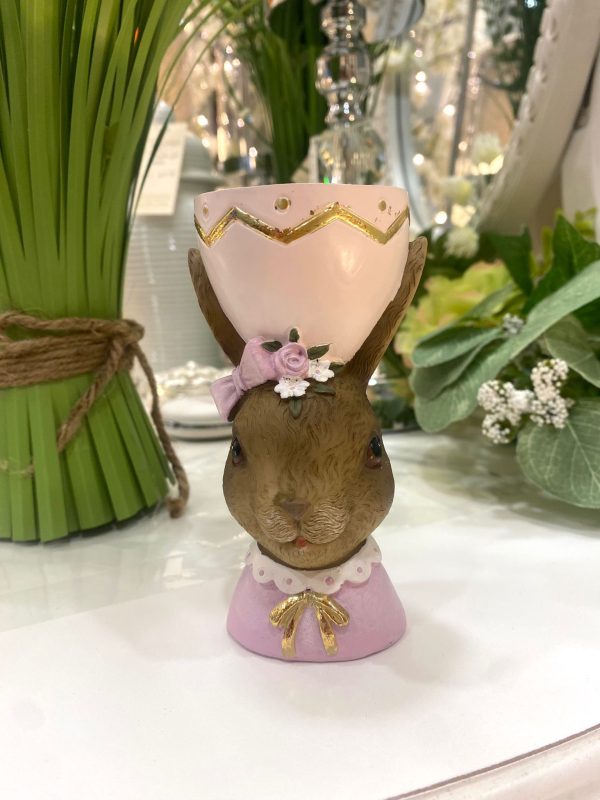 Rabbit Girl Egg Holder 12cm Pink