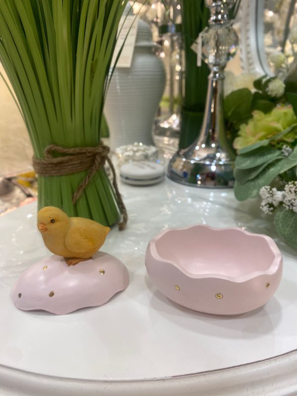 Chick Peep On Dotted Egg Box 10cm Pink/Yellow - Image 2