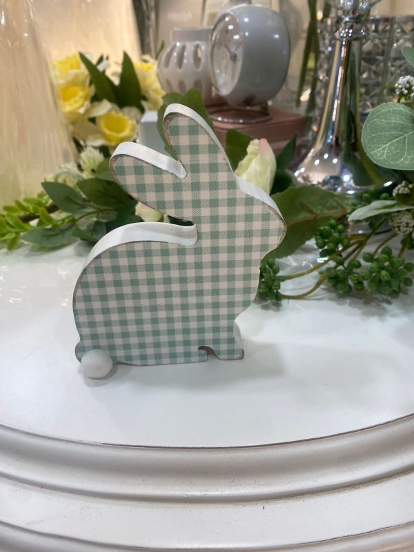 Pastel Bunny Block Checkered Green