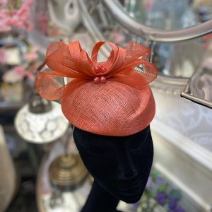 Tangerine Beret With Pearl Detail
