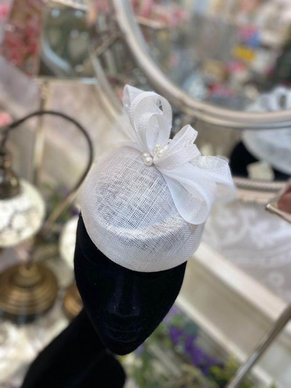 White Beret With Pearl Detail