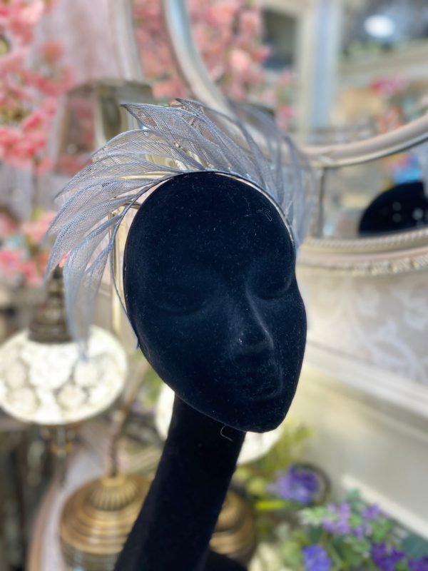 Light Grey Vintage Sinamay Leaves Fascinator