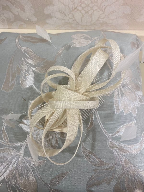Ivory Ribbon & Feathers Fascinator