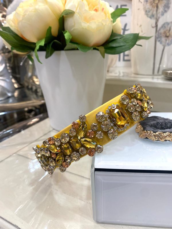 Yellow Headband with Gold Embellishments - Image 2