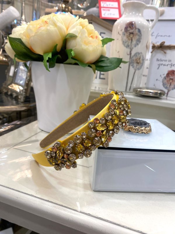 Yellow Headband with Gold Embellishments