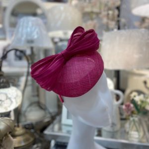 Magenta Round Fascinator With Bow Detail