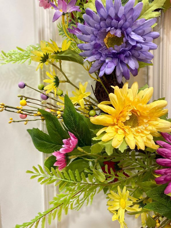Rainbow Gerbera Small Wreath 60 cm - Image 2