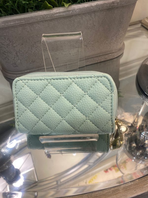 GUESS Earlene Double Zip Mini Wallet Mint - Image 2