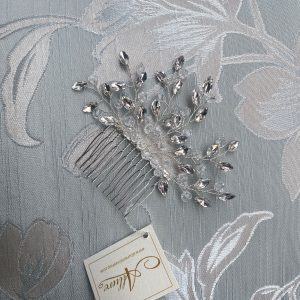Bridal Comb Silver With Crystals