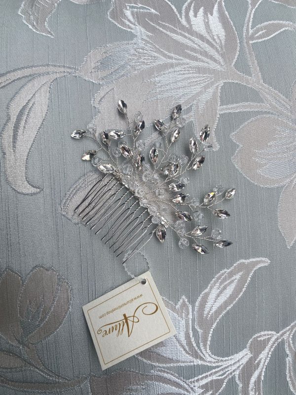 Bridal Comb Silver With Crystals