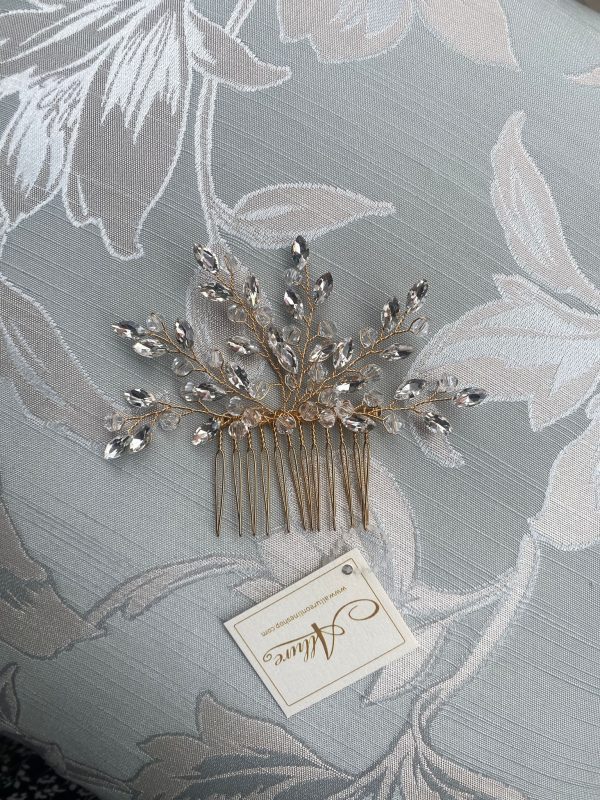 Bridal Comb Gold With Crystals